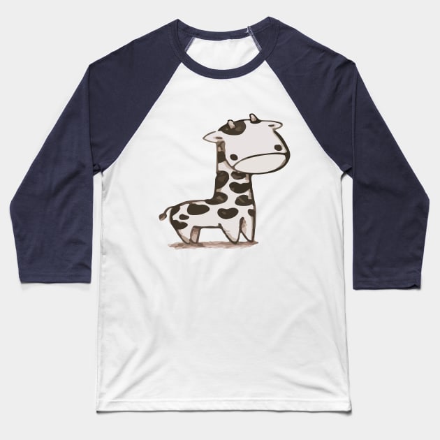 Cute Giraffe Baseball T-Shirt by madmonkey